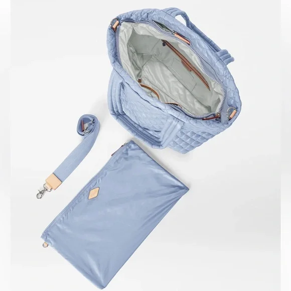 MZ Wallace Stone Blue Medium Metro Tote Deluxe - Picture 4 of 5